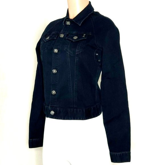 Isaac Mizrahi Jeans Santa Fe Denim Look Jacket Indigo Blue Stretch - Picture 2 of 7